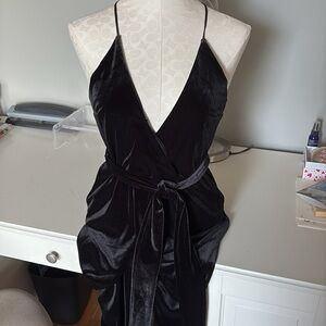 Express Velvet Black Jumpsuit